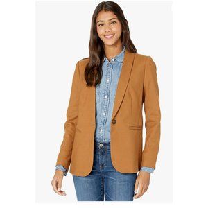 J Crew Parke Blazer in Wool Flannel Camel Color Size 00 NWT Classic